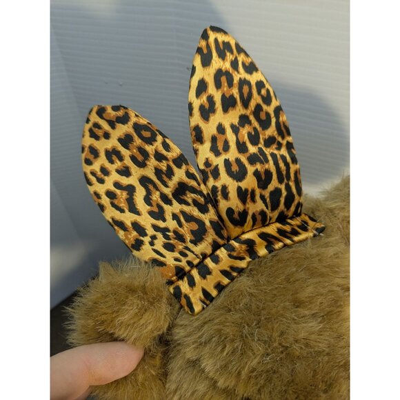 Vermont Teddy Bear Playboy Bunny Style 15" Stuffed Plush Animal Leopard Print - Picture 5 of 13